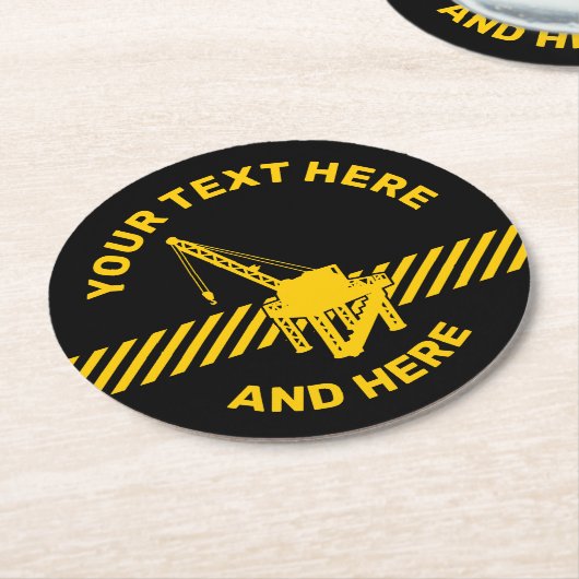 Bouwplatform Ronde Kartonnen Onderzetter (Gebogen)