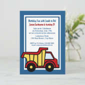 Bouwplezier Verjaardag Dump Truck Kaart (Staand voorkant)
