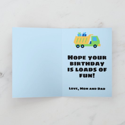 Bouwploeg Schattige Persoonlijke Kinderverjaardag Kaart (Binnen)