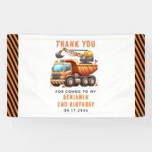 Bouwploegen Dump Truck 2e verjaardag Spandoek (Horizontaal)