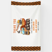 Bouwploegen Dump Truck 2e verjaardag Spandoek (Verticaal)