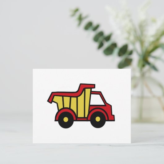 Bouwpret/stortplaatsvrachtwagen Briefkaart (Staand voorkant)