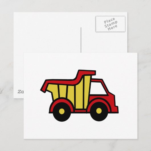 Bouwpret/stortplaatsvrachtwagen Briefkaart (Voorkant / Achterkant)