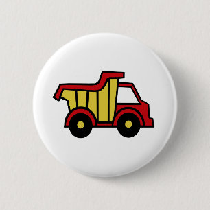 Bouwpret/stortplaatsvrachtwagen Ronde Button 5,7 Cm