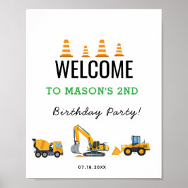 Bouwpromotie Verjaardagsfeest Thema voor Jongens Poster