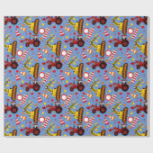 Bouwpunt tractor bulldozer cadeaupapier (Vlak)