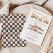 Bouwrace auto's Gezamenlijke thema uitnodiging