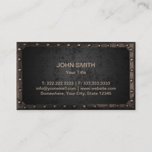 Bouwroestig monogram  metaal visitekaartje (Achterkant)