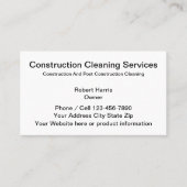 Bouwschoonmaakdiensten Visitekaartje (Voorkant)