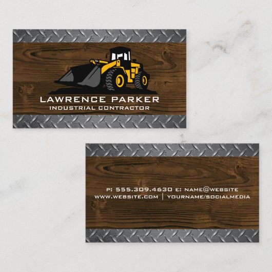 Bouwschotel | Houtmetaal Visitekaartje (Voorkant / Achterkant)