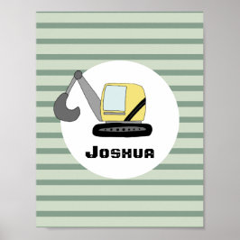 Bouwspeelgoed Graafmachine Graafmachine en Naam Ki Poster
