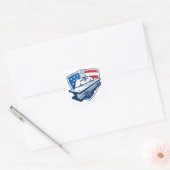 Bouwstaalarbeider I-Beam Amerikaanse Vlag Vierkante Sticker (Envelop)
