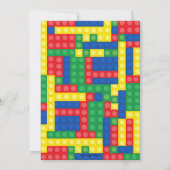 Bouwsteen 1st Birthday Party Colorful Bricks Kaart (Achterkant)