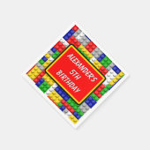 Bouwsteen Bricks Primary Boy's Verjaardag / Feest Servet (Hoek)