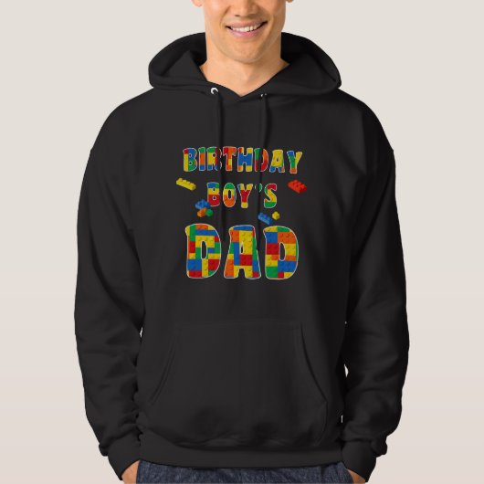Bouwsteen Papa Van De Jarige Jongen Hoodie (Voorkant)
