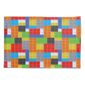 Bouwsteen rood blauw groen geel sinaasappel kussensloop (Achterkant)