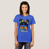 Bouwsteen Shirt | Luipaard Print Messy Bun (Voorkant volledig)