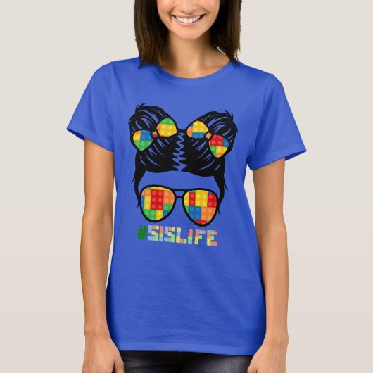 Bouwsteen Shirt | Luipaard Print Messy Bun (Voorkant)