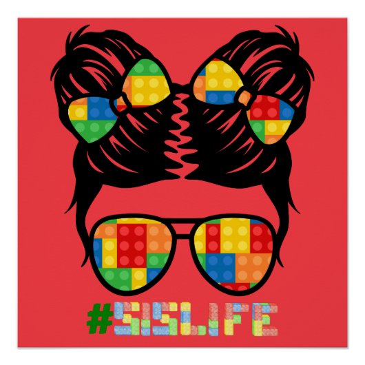 Bouwsteen Shirt | Luipaard Print Messy Bun Perfect Poster (Voorkant)