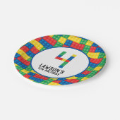 Bouwstenen 4e Verjaardagspapier Borden Papieren Bordje (Gekanteld)