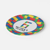 Bouwstenen 6e Verjaardagspapier Borden Papieren Bordje (Gekanteld)