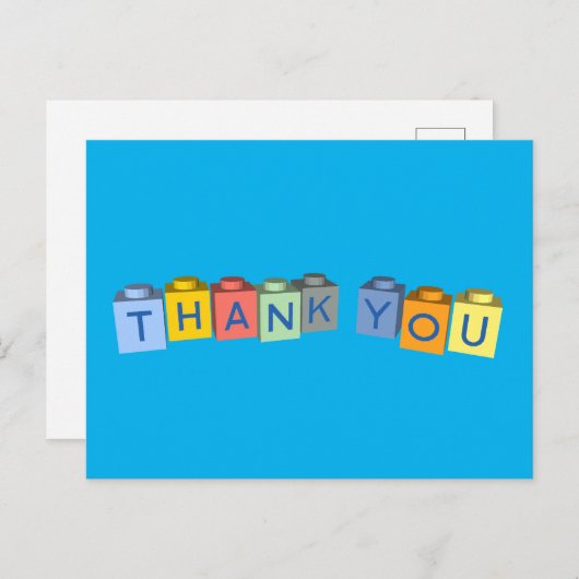 Bouwstenen Bedankt Bericht Briefkaart (Voorkant / Achterkant)