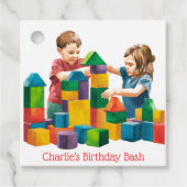 Bouwstenen bij de Birthday Bash Bedankjes Labels (Voorkant)