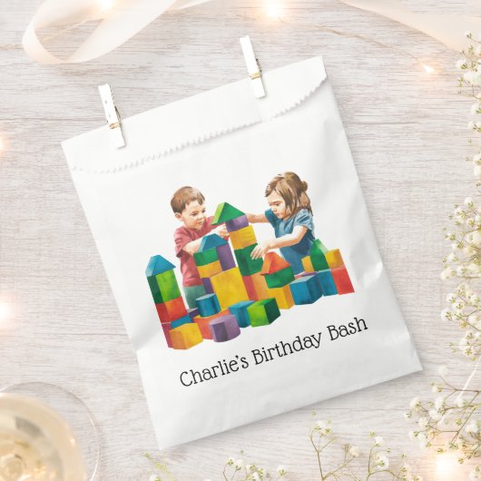 Bouwstenen bij de Birthday Bash Bedankzakje (Geknipt)
