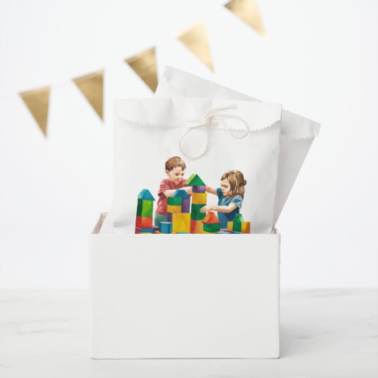 Bouwstenen bij de Birthday Bash Bedankzakje (Feest)