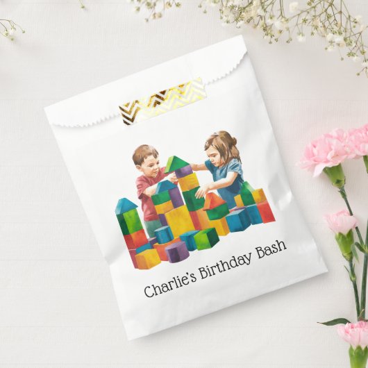 Bouwstenen bij de Birthday Bash Bedankzakje (Gezegeld)