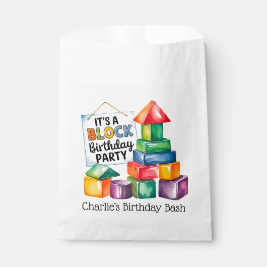 Bouwstenen bij de Birthday Bash Bedankzakje (Voorkant)