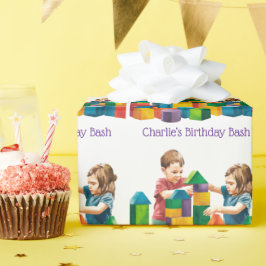 Bouwstenen bij de Birthday Bash Cadeaupapier