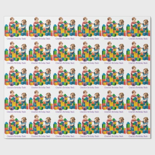 Bouwstenen bij de Birthday Bash Cadeaupapier (Vlak)