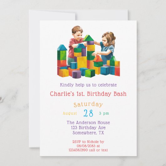 Bouwstenen bij de Birthday Bash Kaart (Voorkant)