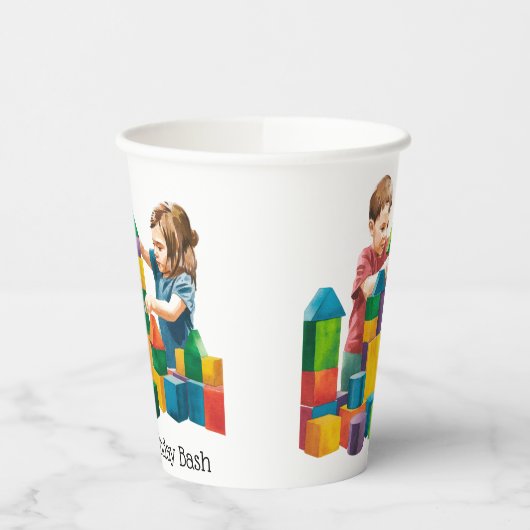 Bouwstenen bij de Birthday Bash Papieren Bekers (Links)
