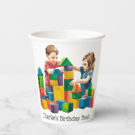 Bouwstenen bij de Birthday Bash Papieren Bekers