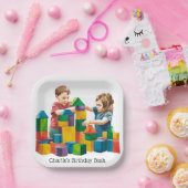 Bouwstenen bij de Birthday Bash Papieren Bordje (Feest)