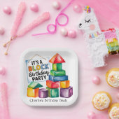 Bouwstenen bij de Birthday Bash Papieren Bordje (Feest)