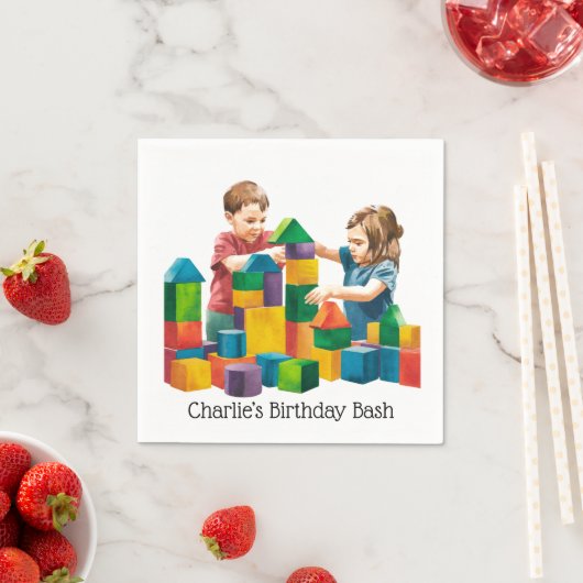 Bouwstenen bij de Birthday Bash Servet (Insitu)