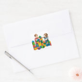 Bouwstenen bij de Birthday Bash Vierkante Sticker (Envelop)