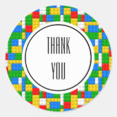 Bouwstenen Birthday Ronde Sticker (Voorkant)