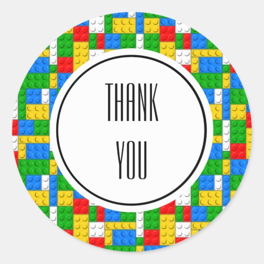 Bouwstenen Birthday Ronde Sticker