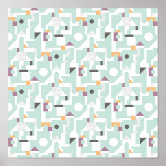 Bouwstenen - blauw poster (Voorkant)