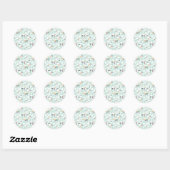 Bouwstenen - blauw ronde sticker (Vel)