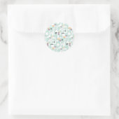 Bouwstenen - blauw ronde sticker (Tas)