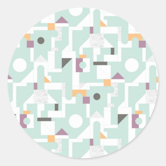 Bouwstenen - blauw ronde sticker (Voorkant)