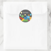 bouwstenen, blok, speelgoed steen ronde sticker (Tas)