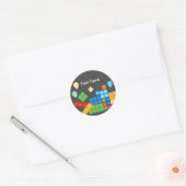 bouwstenen, blok, speelgoed steen ronde sticker (Envelop)