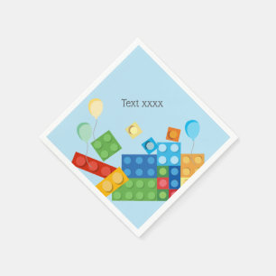 bouwstenen, blok, speelgoed steen servet