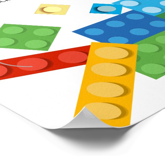 bouwstenen, blok, speelgoed steen welkomstbord poster (Hoek)